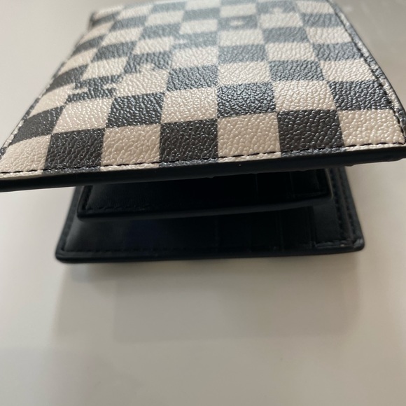 NWT Coach 3 in 1 Wallet with Checker Print C6789 Black/Chalk - Picture 11 of 13